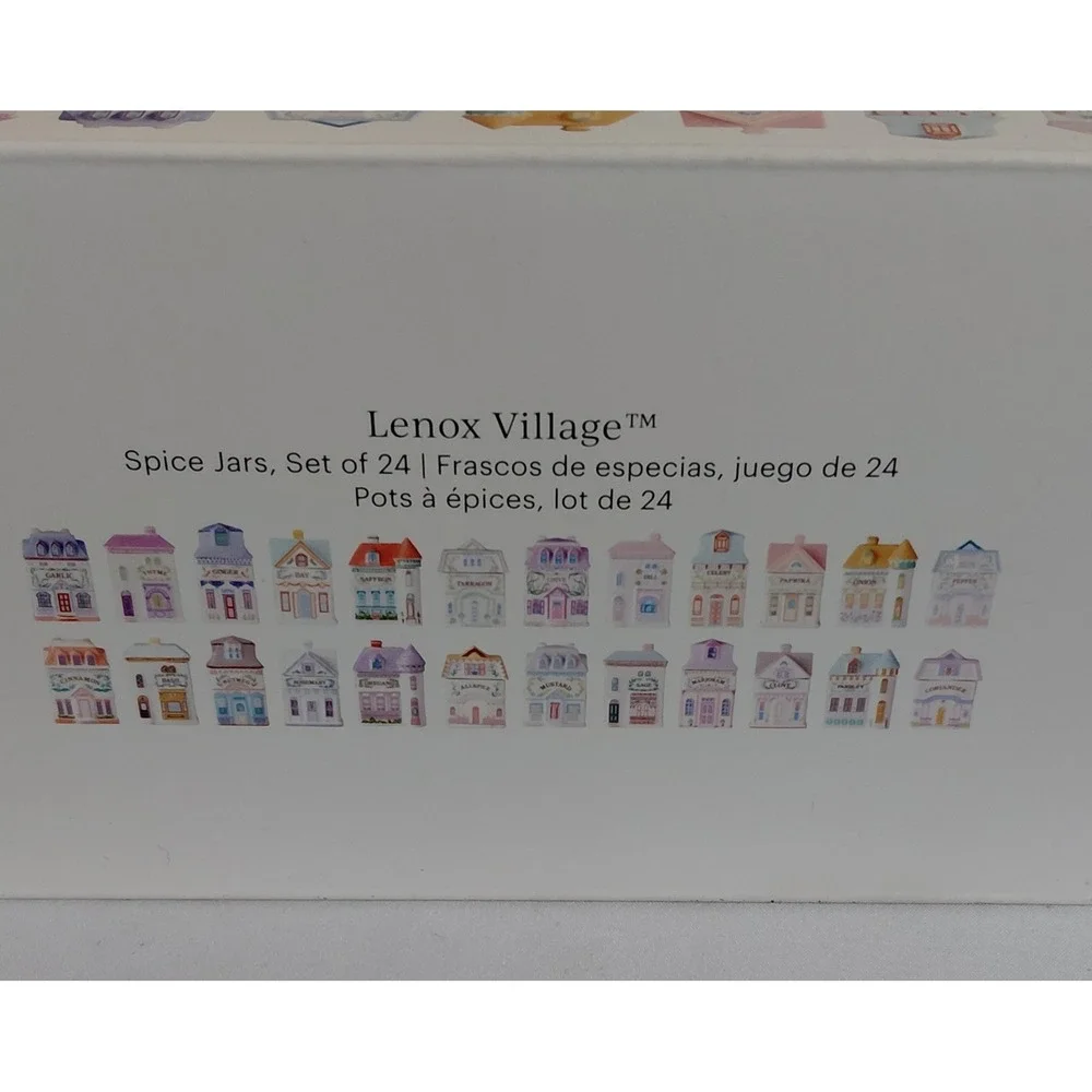 RARE Lenox Spice Village 24 Pc Spice Jar Full Collection Complete 2nd Edition